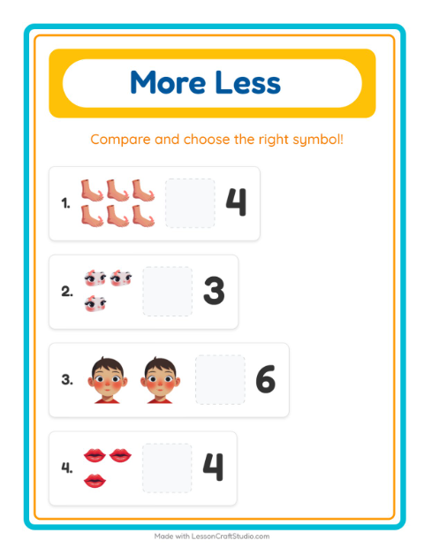 More or Fewer with Body Parts — 2