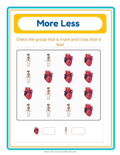 More or Fewer with Body Parts — 3