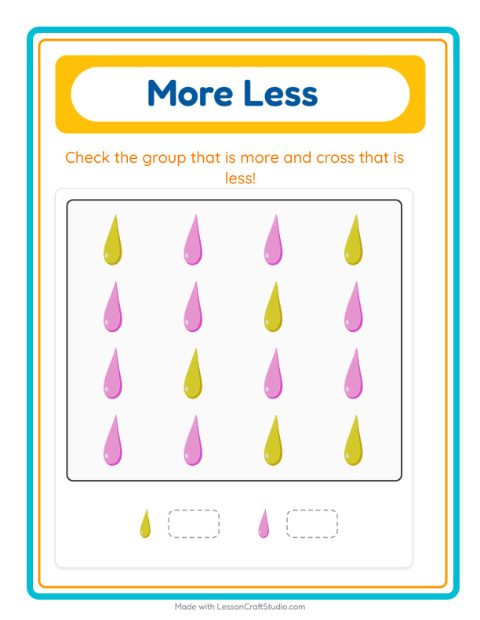 More or Fewer with Colors — 3