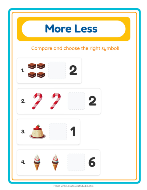 More or Fewer with Desserts and Sweets — 2