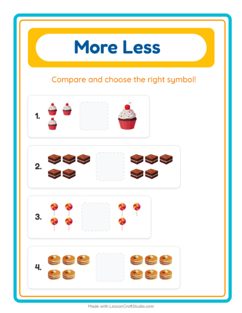 More or Fewer with Desserts and Sweets
