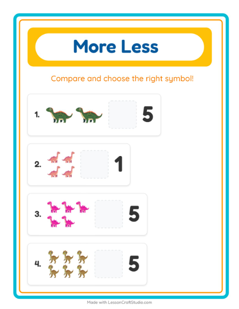 More or Fewer with Dinosaurs — 2