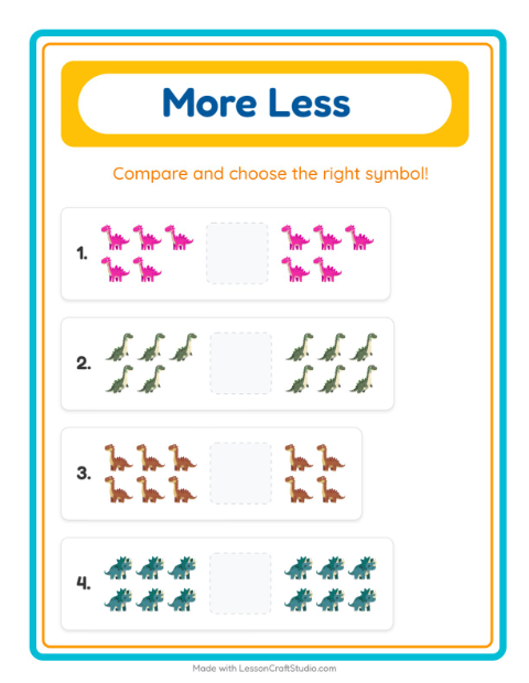 More or Fewer with Dinosaurs