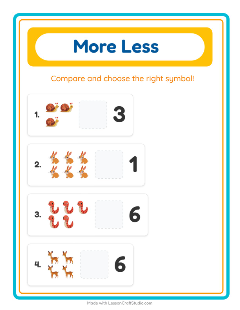 More or Fewer with Forest Creatures — 2