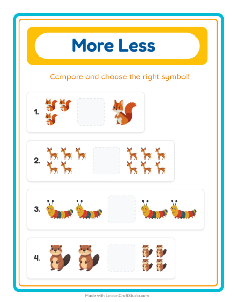 More or Fewer with Forest Creatures