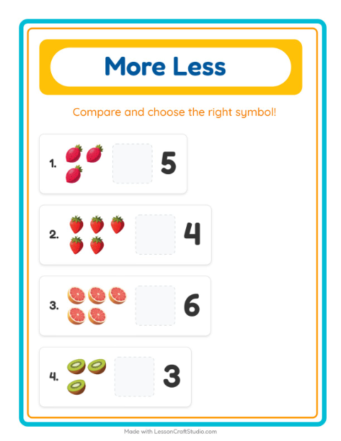 More or Fewer with Fruits — 2