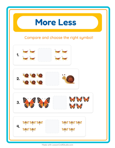 More or Fewer with Insects and Bugs