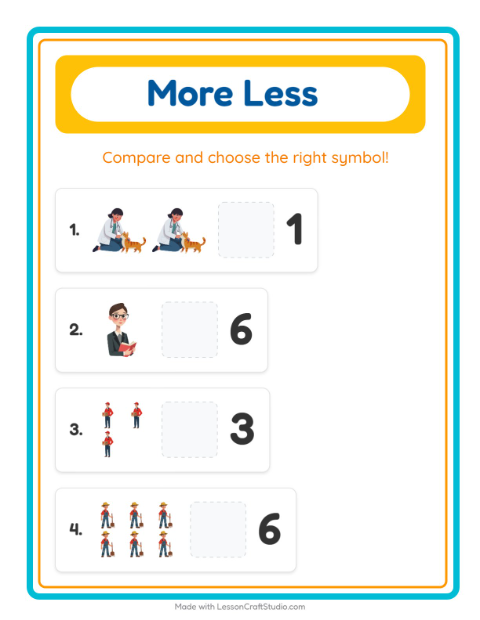 More or Fewer with Community Helpers — 2