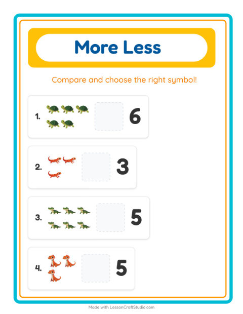 More or Fewer with Reptiles and Amphibians — 2