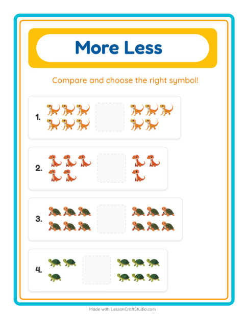 More or Fewer with Reptiles and Amphibians