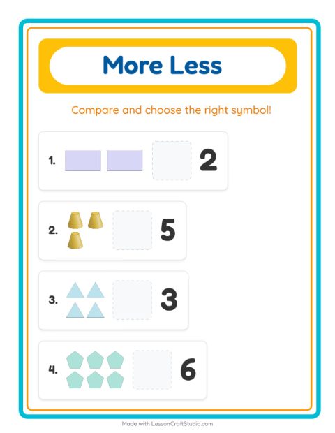 More or Fewer with Shapes — 2