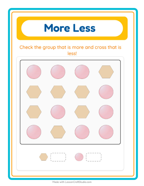 More or Fewer with Shapes — 3