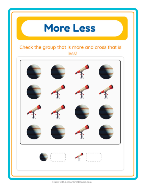 More or Fewer with Space — 3