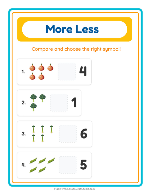 More or Fewer with Vegetables — 2