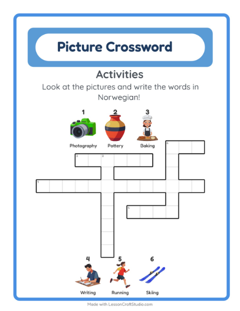 Picture crossword – Activities