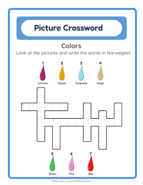 Picture crossword – Colors