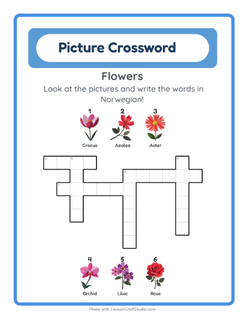 Picture crossword – Flowers