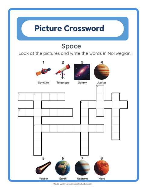 Picture crossword – Space