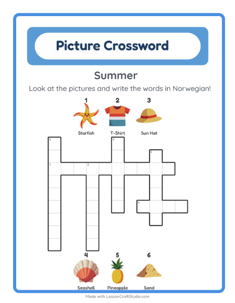 Picture crossword – Summer