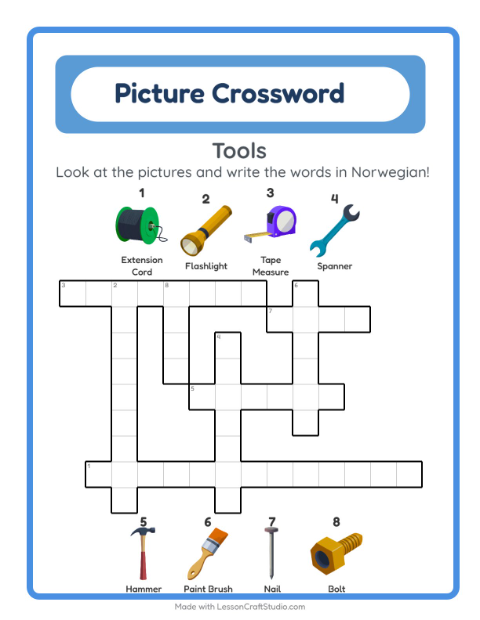Picture crossword – Tools