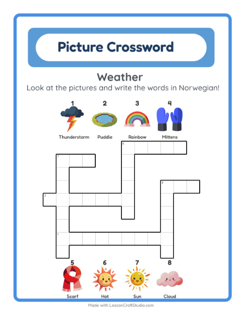 Picture crossword – Weather