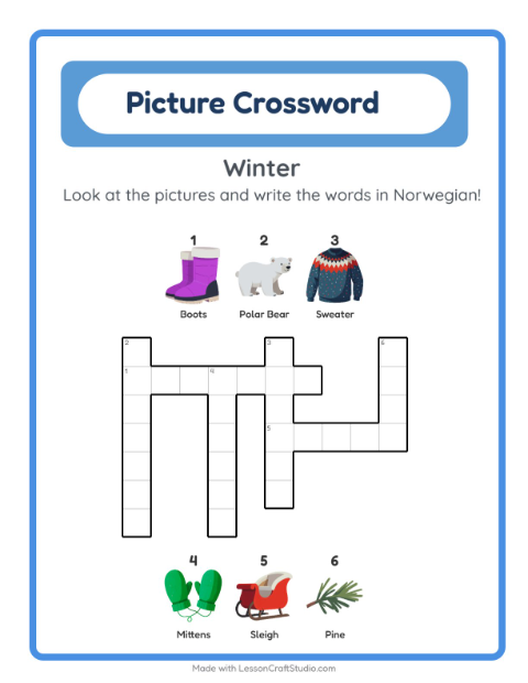 Picture crossword – Winter