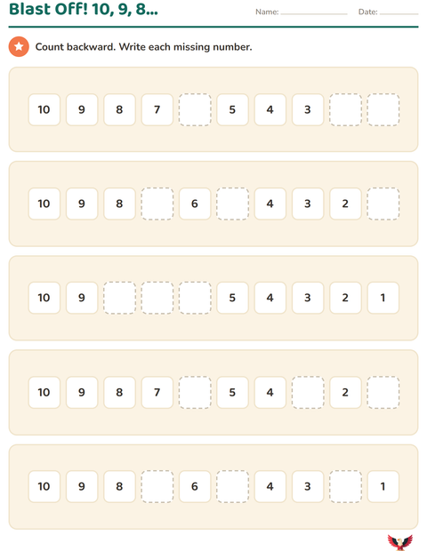 Preview of Number Charts worksheet featuring 4th of July for kindergarten