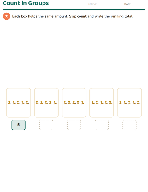 Grade 1 Number Chart Worksheets: Hundreds Chart and Skip Counting — 2
