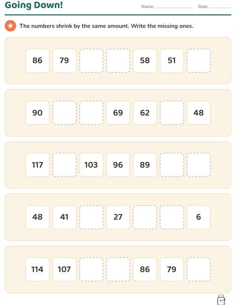 Preview of Number Charts worksheet featuring Apparel BW for grade 3