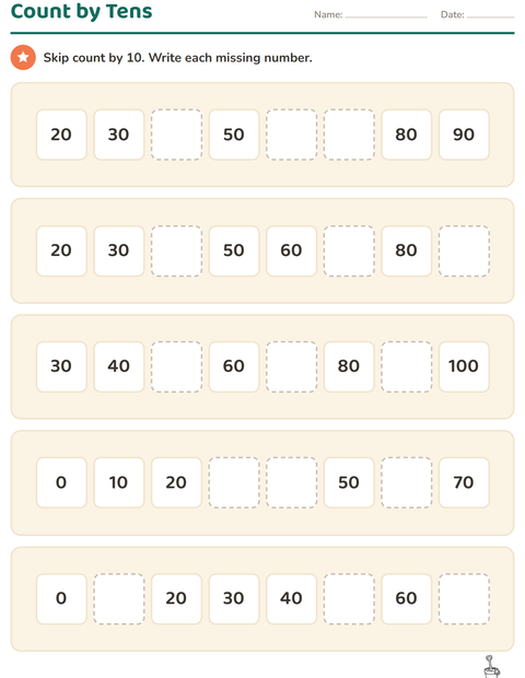 Preview of Number Charts worksheet featuring Beach BW 2 for grade 1