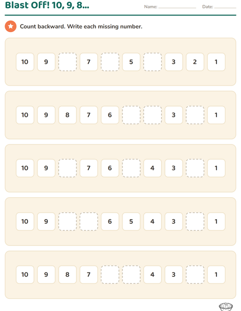 Preview of Number Charts worksheet featuring Dessert (B&W) for kindergarten
