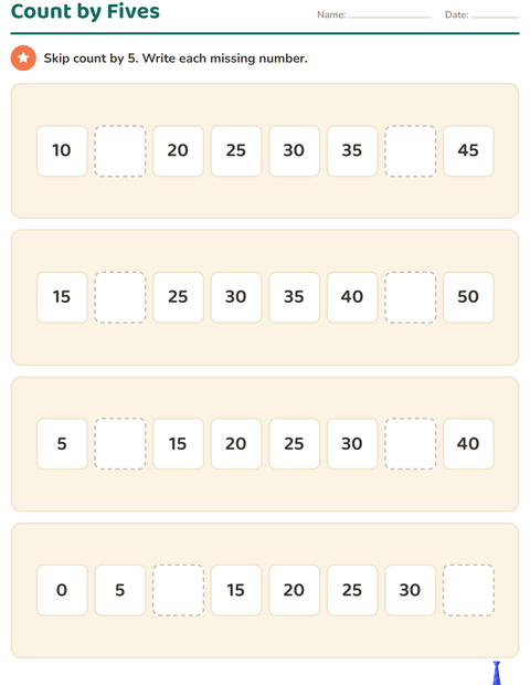 Preview of Number Charts worksheet featuring Accessories for grade 1