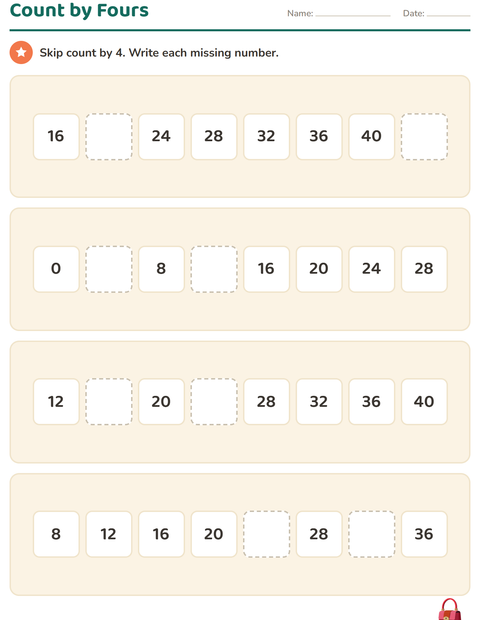 Preview of Number Charts worksheet featuring Accessories for grade 2