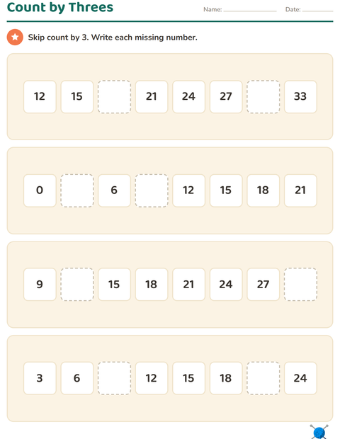 Preview of Number Charts worksheet featuring Activities for grade 2