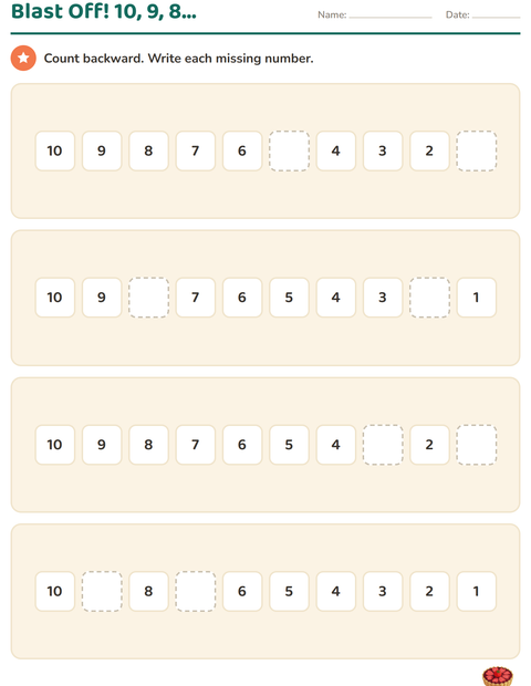 Preview of Number Charts worksheet featuring Desserts and Sweets for kindergarten