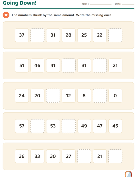 Preview of Number Charts worksheet featuring Furniture for grade 3