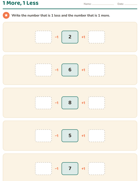 Preview of Number Charts worksheet for grade 1
