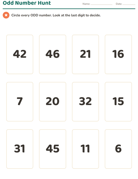 Preview of Number Charts worksheet for grade 2