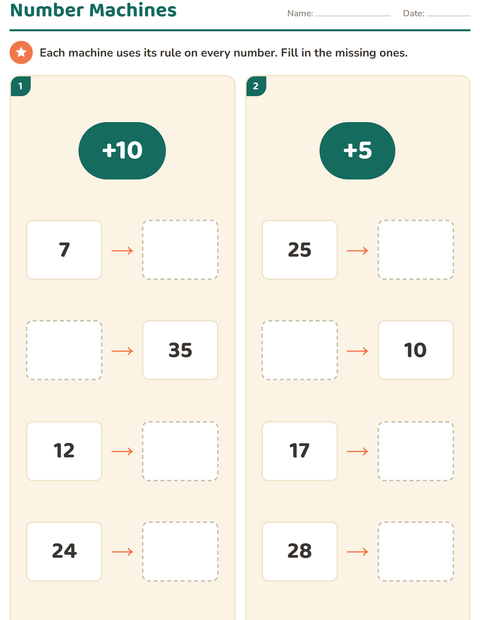 Preview of Number Charts worksheet for grade 3