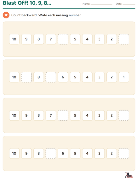 Preview of Number Charts worksheet featuring Hospital for kindergarten