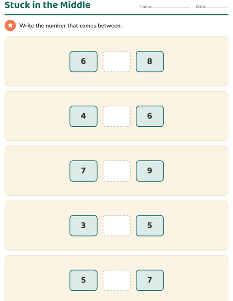 Preview of Number Charts worksheet for kindergarten