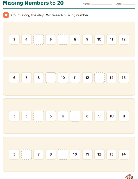 Preview of Number Charts worksheet featuring Miscellaneous for kindergarten