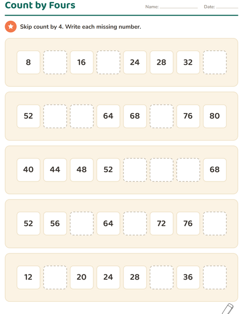 Preview of Number Charts worksheet featuring Education BW for grade 2
