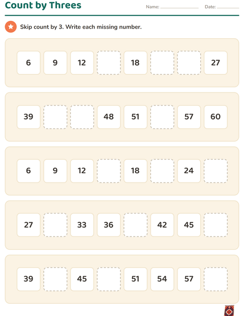 Preview of Number Charts worksheet featuring Furniture for grade 2