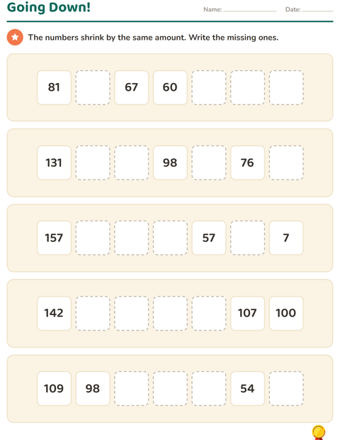 Preview of Number Charts worksheet featuring Accessories for grade 3