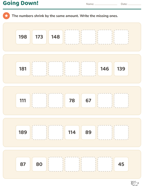 Preview of Number Charts worksheet featuring Animals BW 2 for grade 3