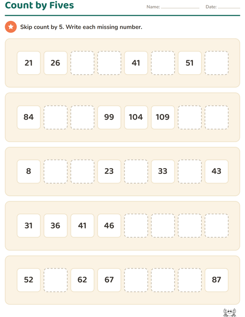 Preview of Number Charts worksheet featuring Animals BW for grade 1