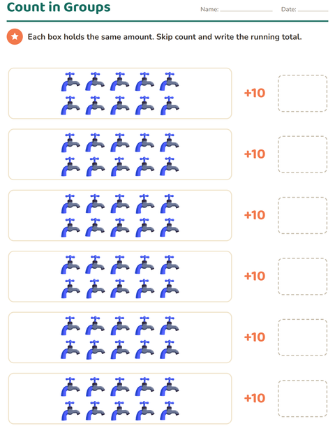 Preview of Number Charts worksheet featuring Around the House for grade 1