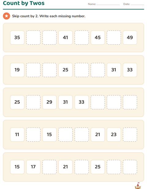 Preview of Number Charts worksheet featuring Beach for grade 1