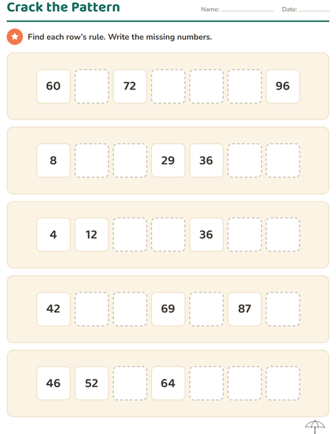Preview of Number Charts worksheet featuring Education BW for grade 3